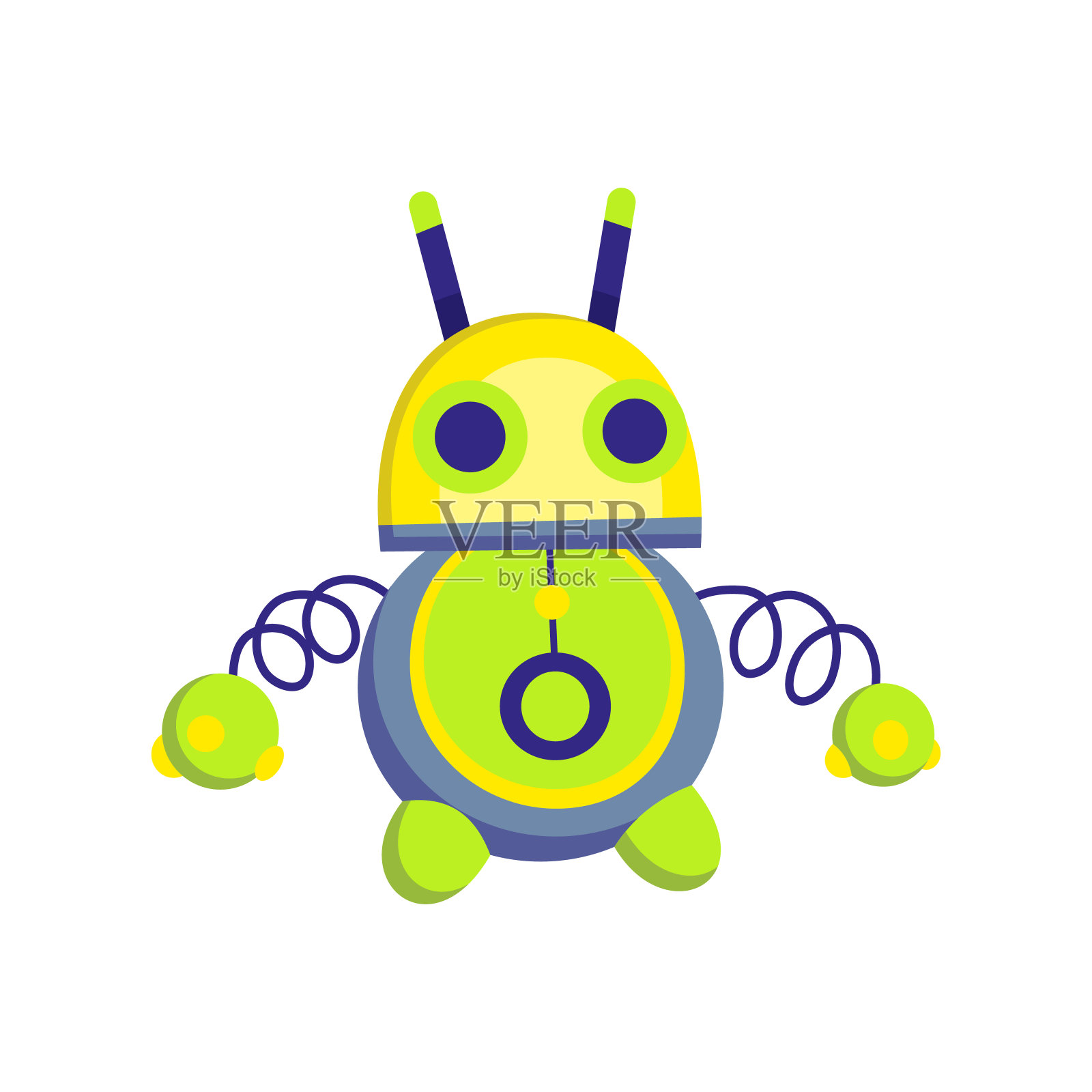 儿童玩具。给小孩的可爱的玩具。向量的机器人插画图片素材