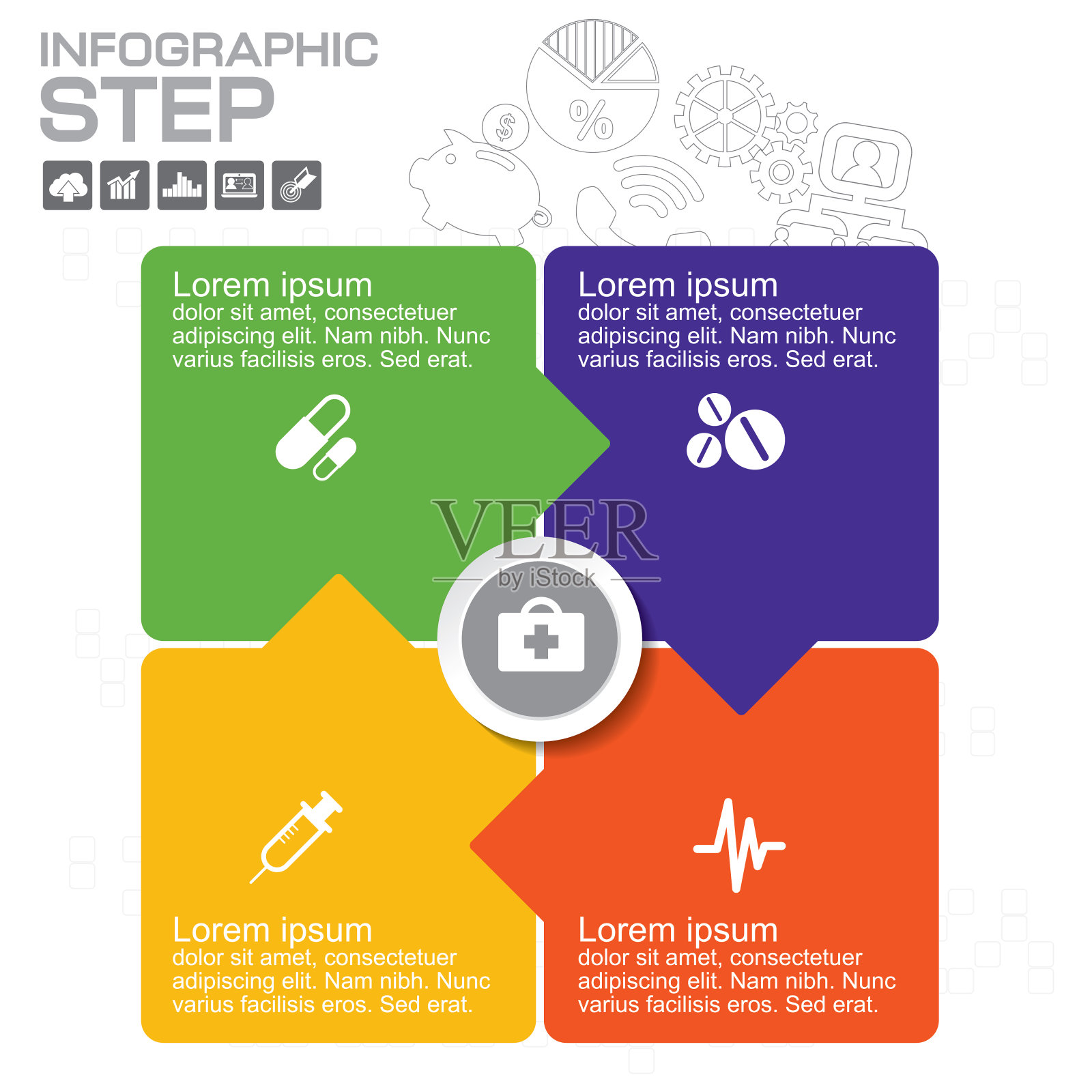 信息图箭头时间线模板的业务插画图片素材