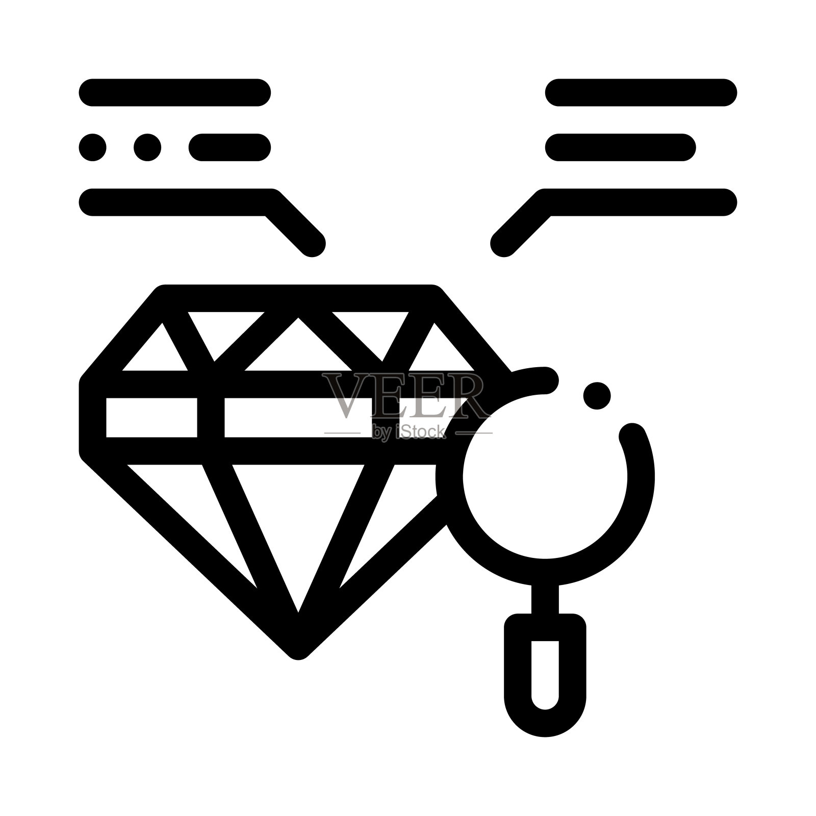 考察研究钻石石图标矢量轮廓插图插画图片素材