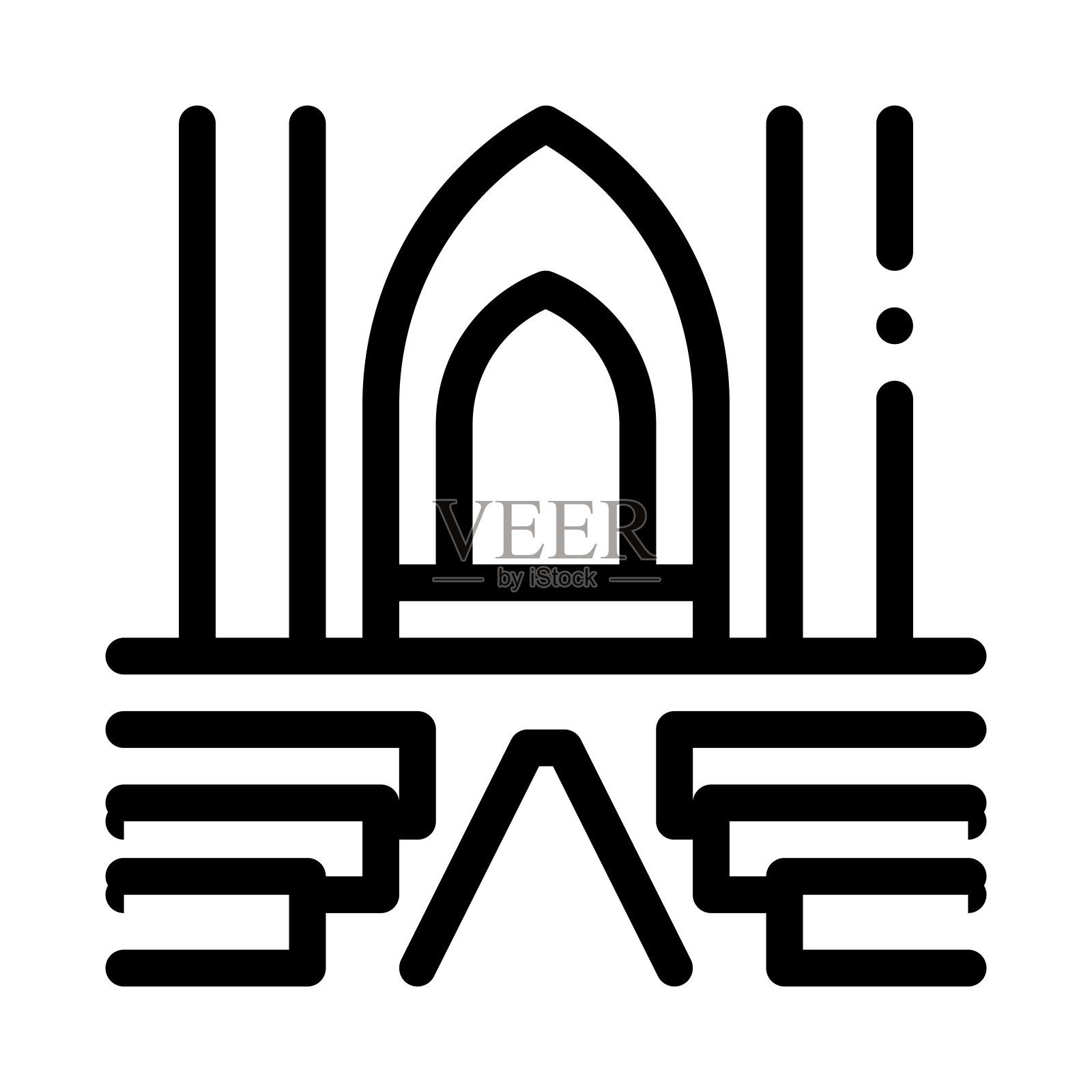查看内天主教教堂图标矢量大纲插图插画图片素材