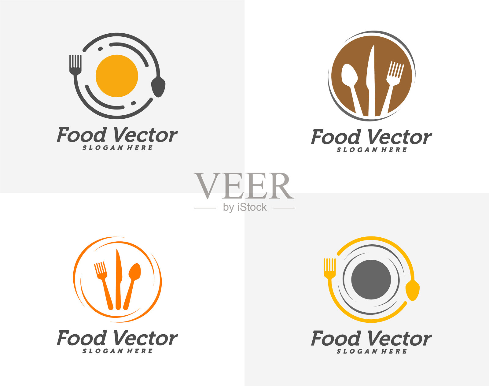 餐厅菜品设置创意logo设计插画图片素材