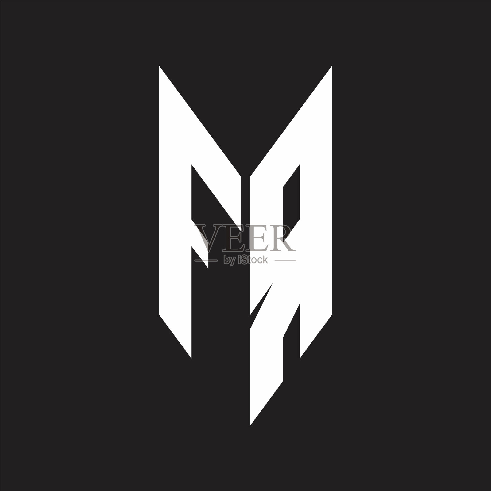 Fr标志字母与会徽风格孤立上插画图片素材