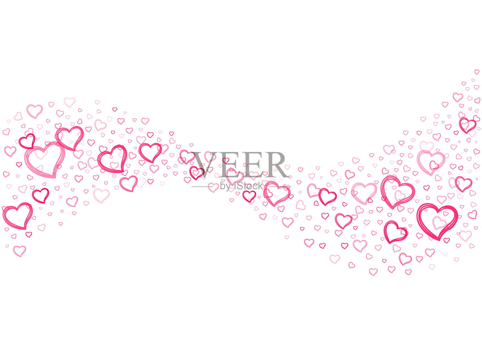 手绘心波抽象背景心插画图片素材