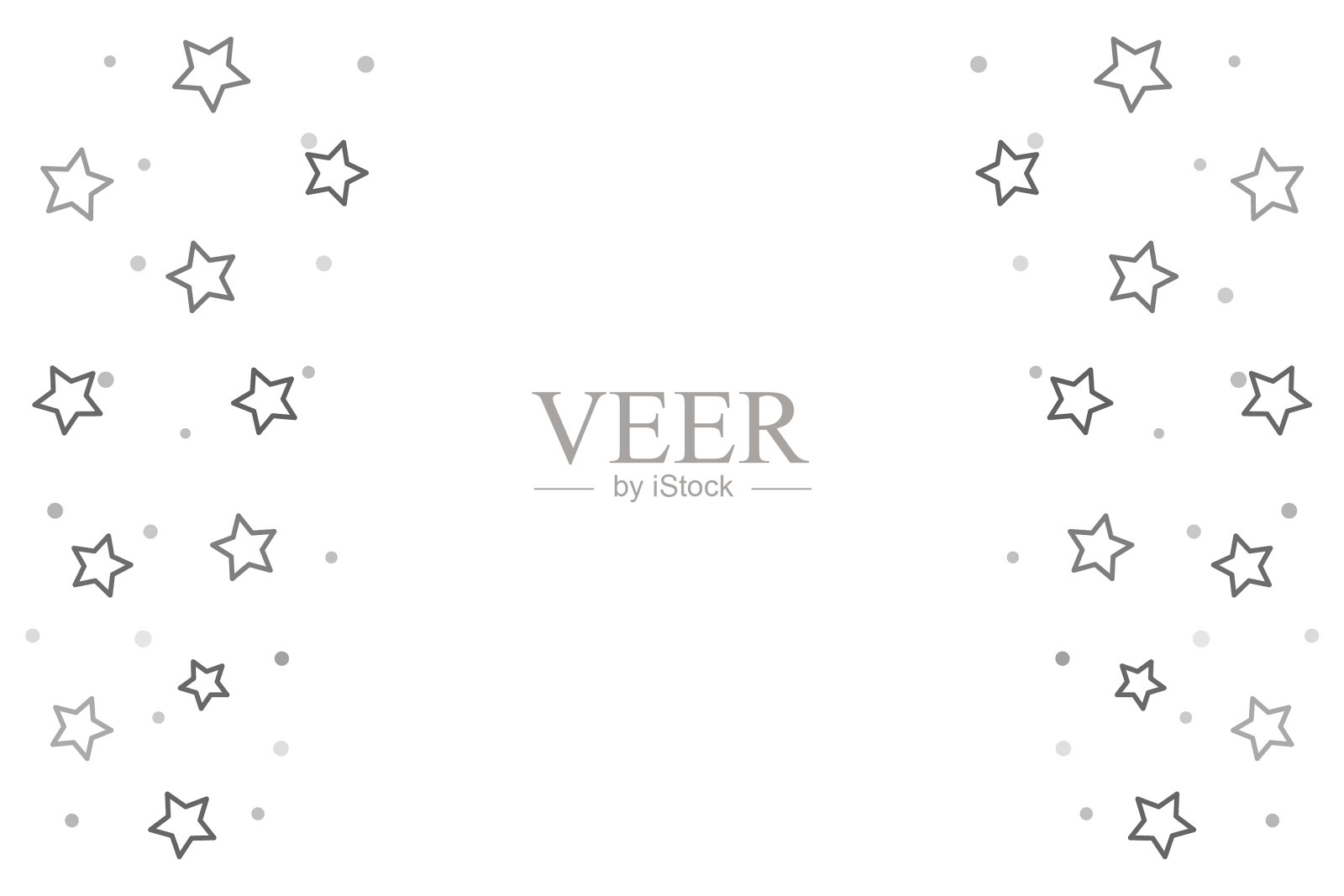 长方形的白色背景和不断增长的星星插画图片素材