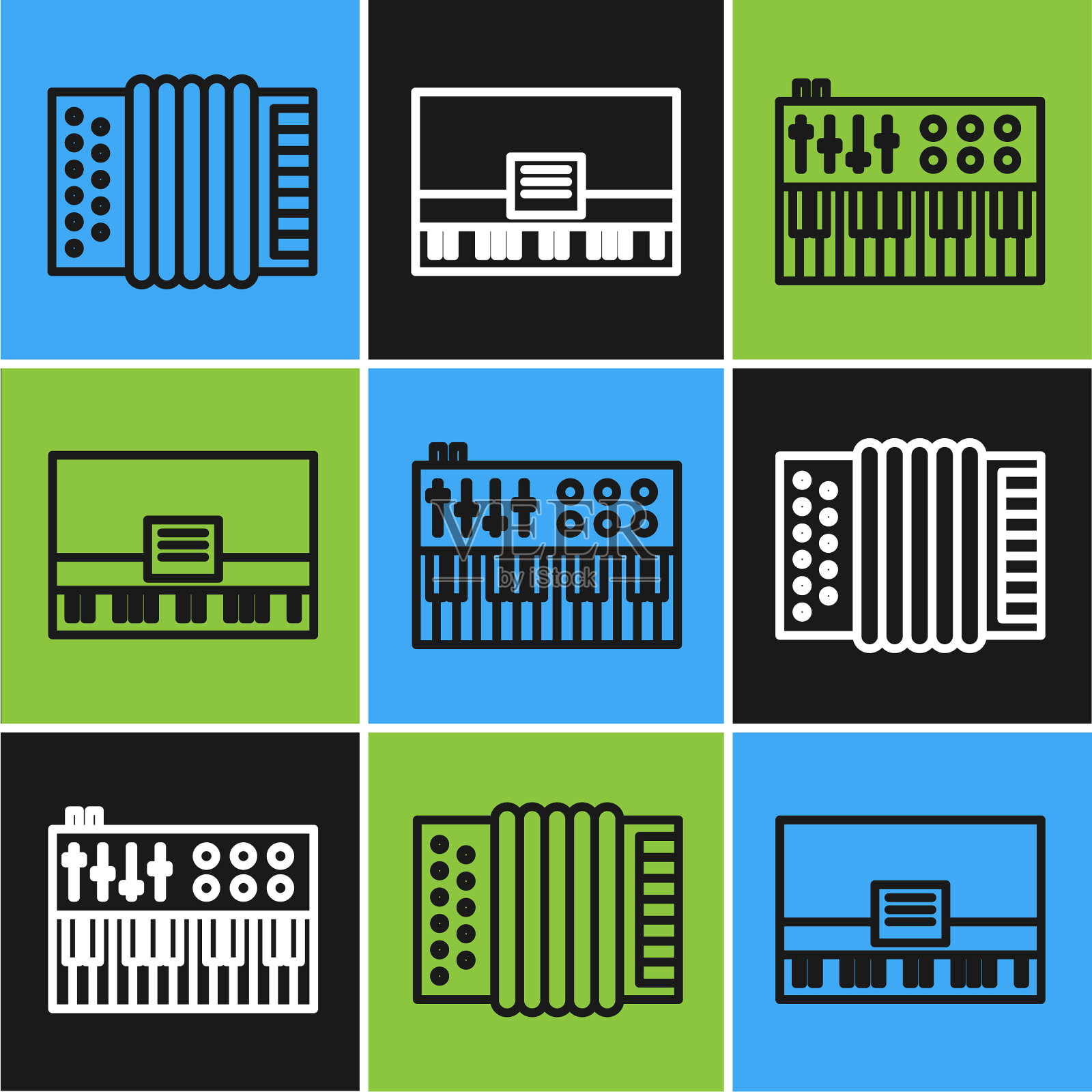 谱线乐器手风琴音乐插画图片素材