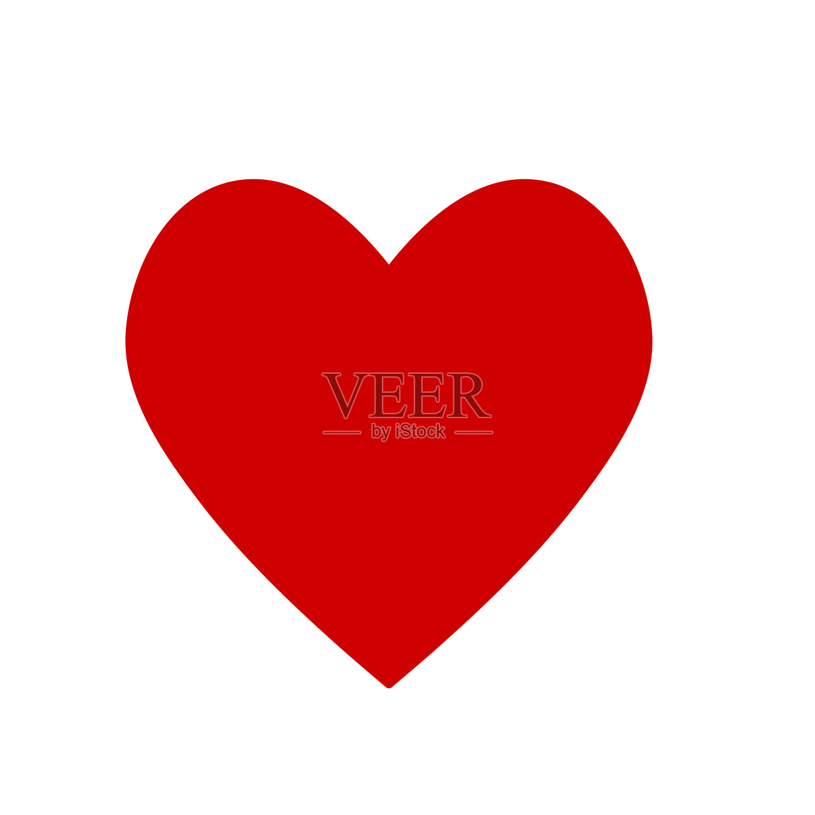 红心爱情和浪漫的象征为情人节节日贺卡，横幅或张贴在白色，股票矢量插图插画图片素材