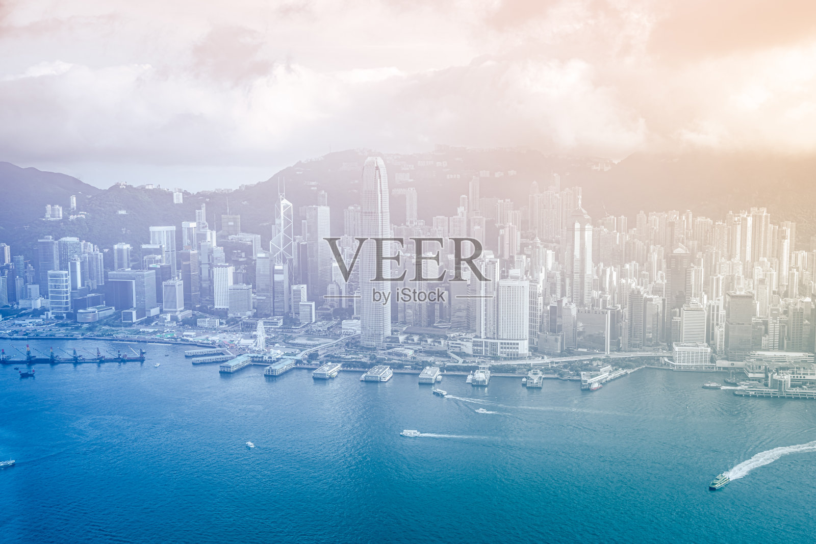 香港城市的无人机视图照片摄影图片