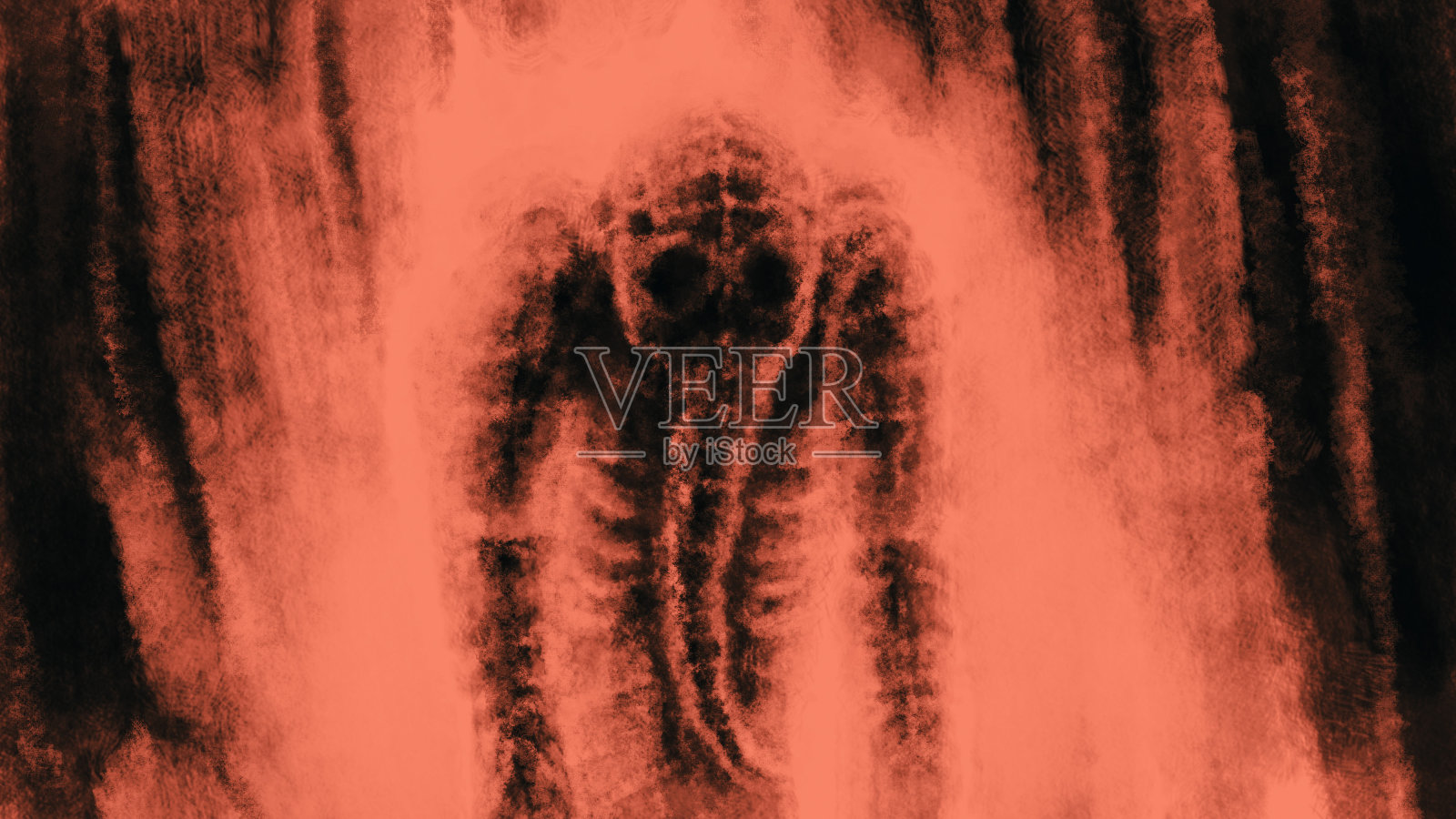 防毒面具里有外星人角色。插画图片素材