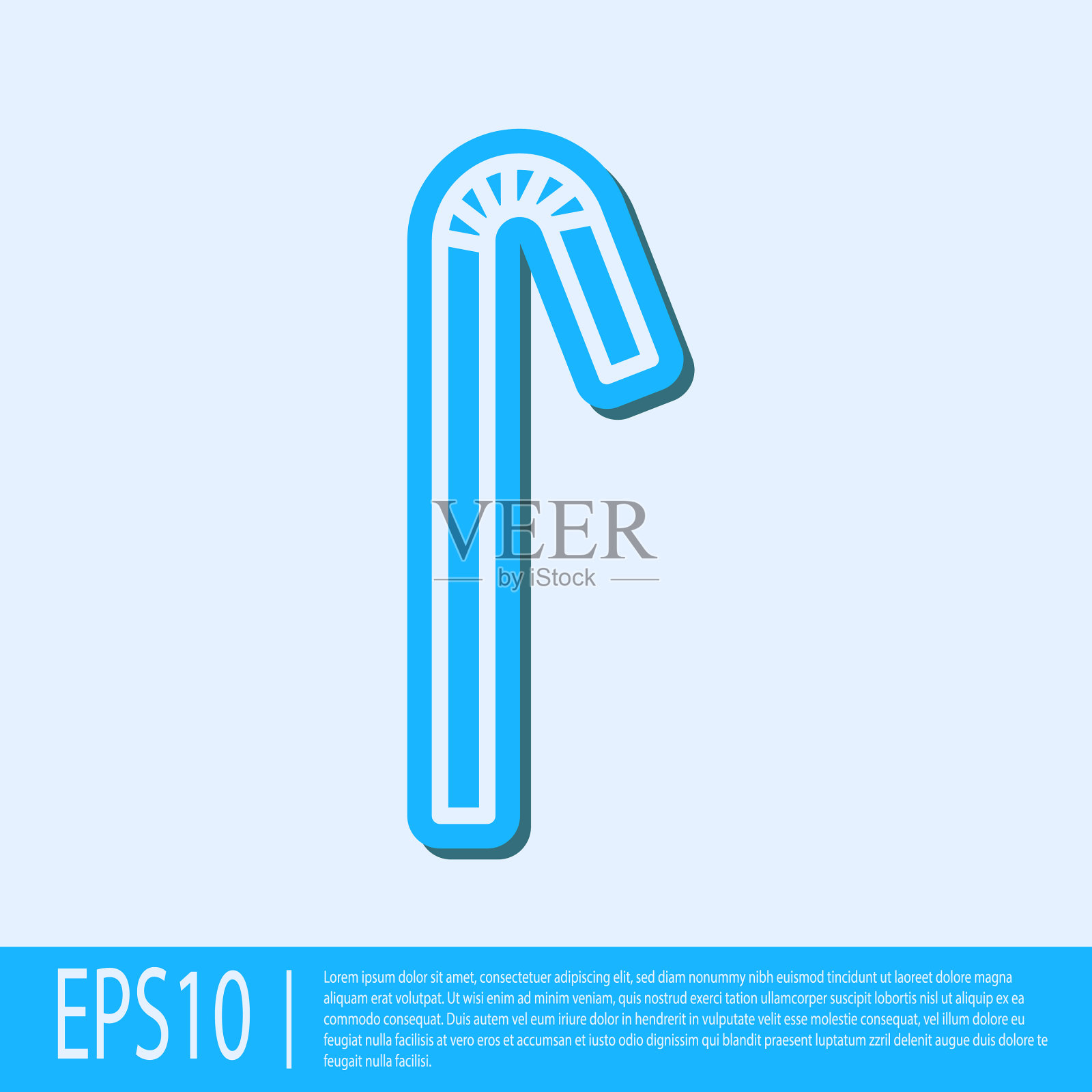 蓝色线饮用塑料吸管图标隔离插画图片素材