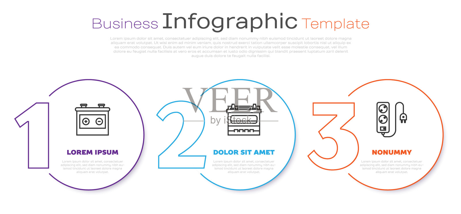 成套汽车电瓶和电动汽车电瓶插画图片素材