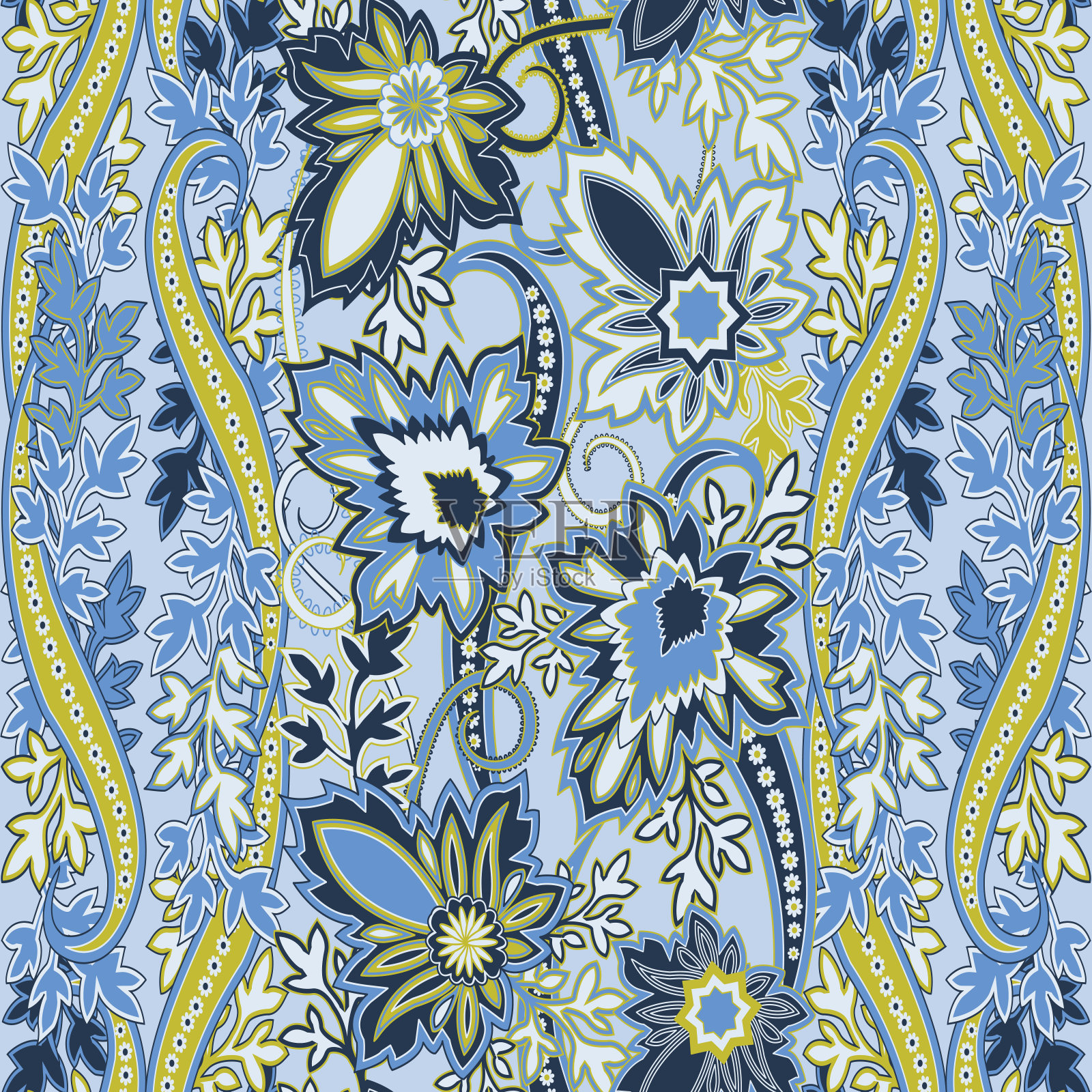 传统的东方花丝装饰。插画图片素材