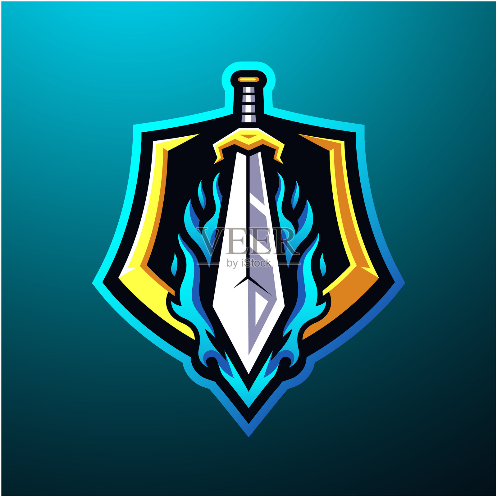 剑吉祥物标志德塞恩插画图片素材