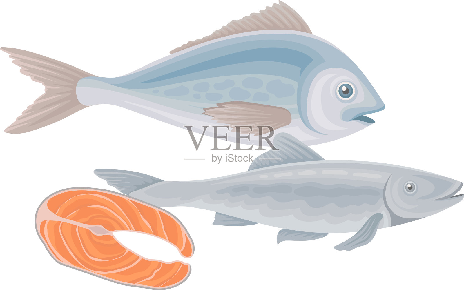 鱼类食物可以促进大脑活动插画图片素材