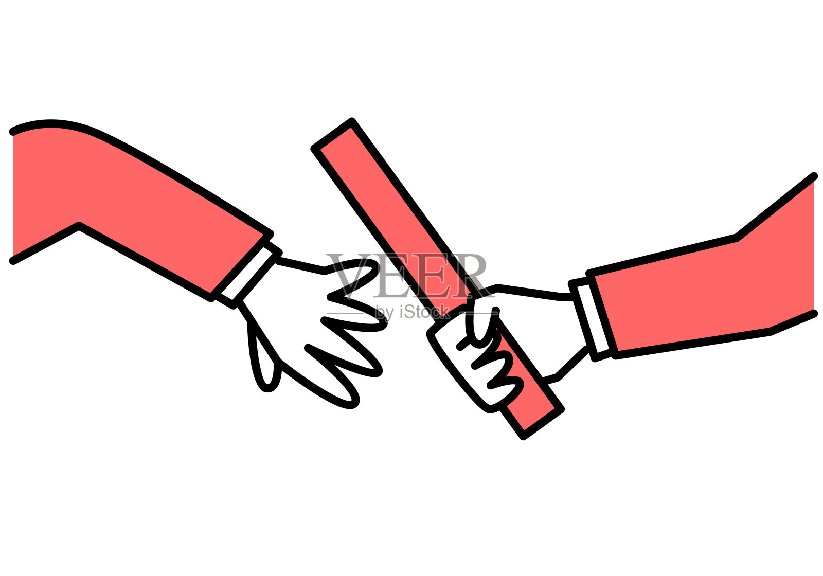 传递接力棒。矢量插图。插画图片素材