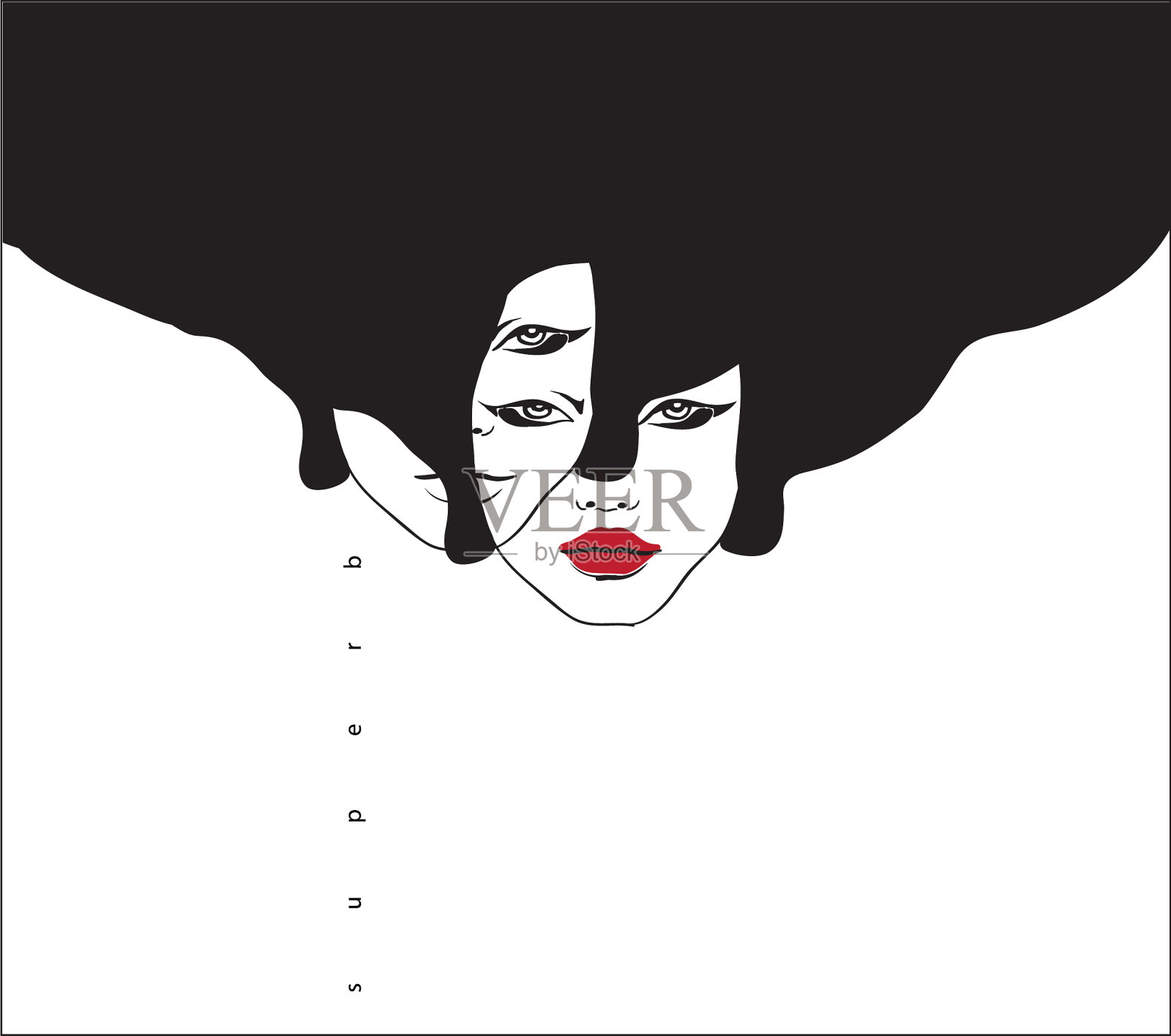 概念时尚女性肖像图形插画图片素材