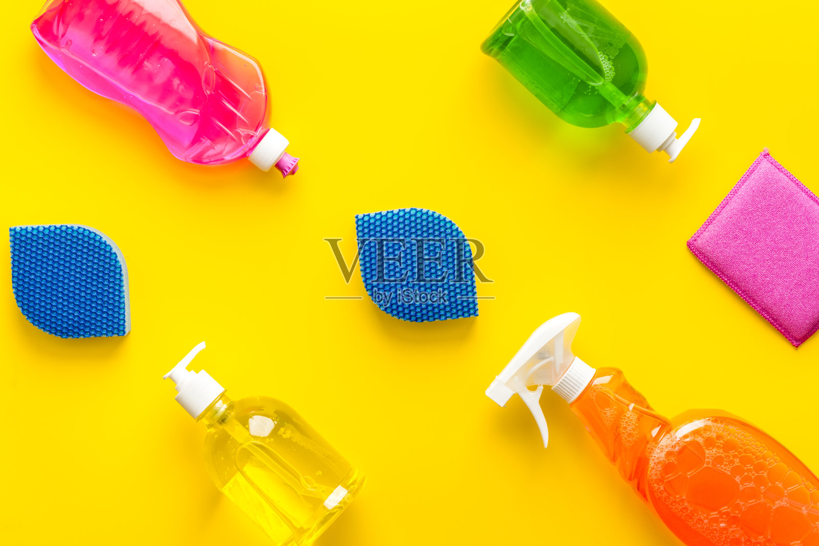 清洁用品、家务海绵俯视图图案照片摄影图片