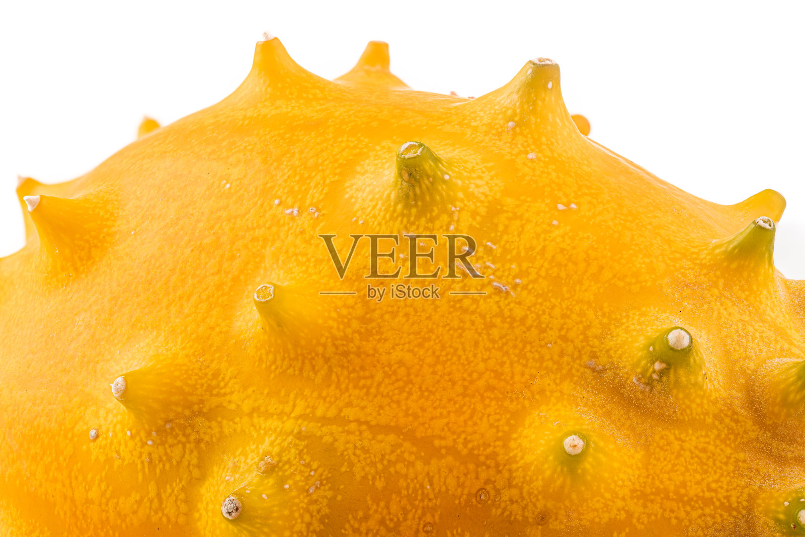 火参果或角瓜孤立在白色背景与复制空间为您的文本。照片摄影图片