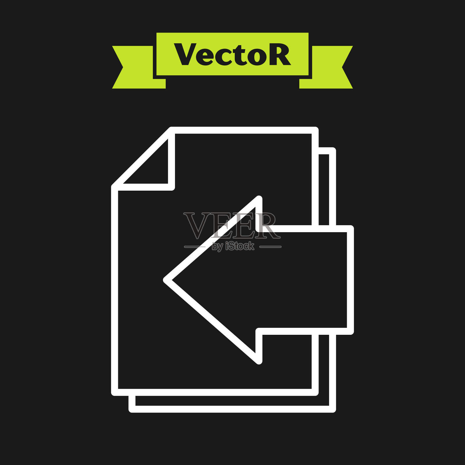白色线下一页箭头图标孤立在黑色插画图片素材