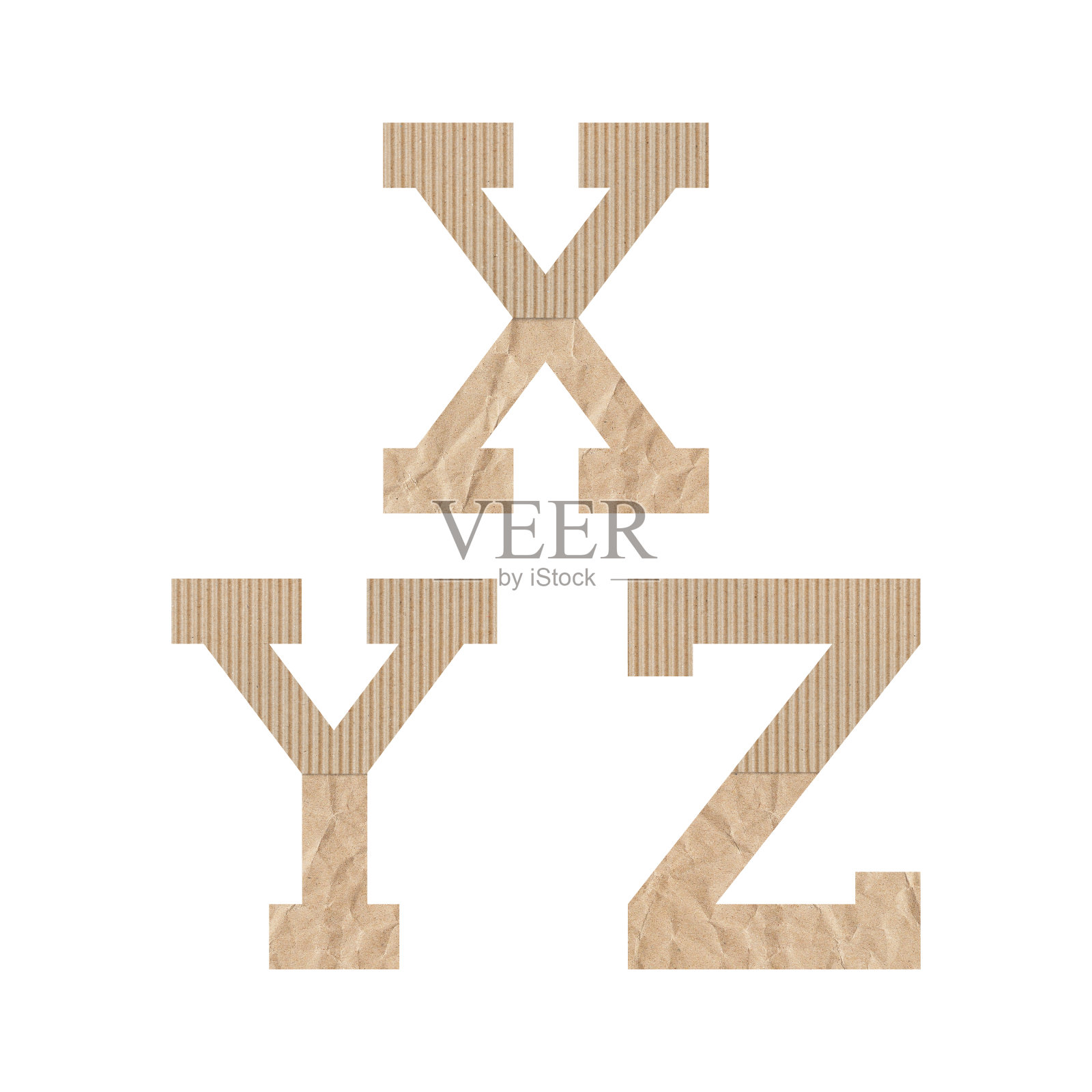 字母X Y Z用牛皮纸照片摄影图片