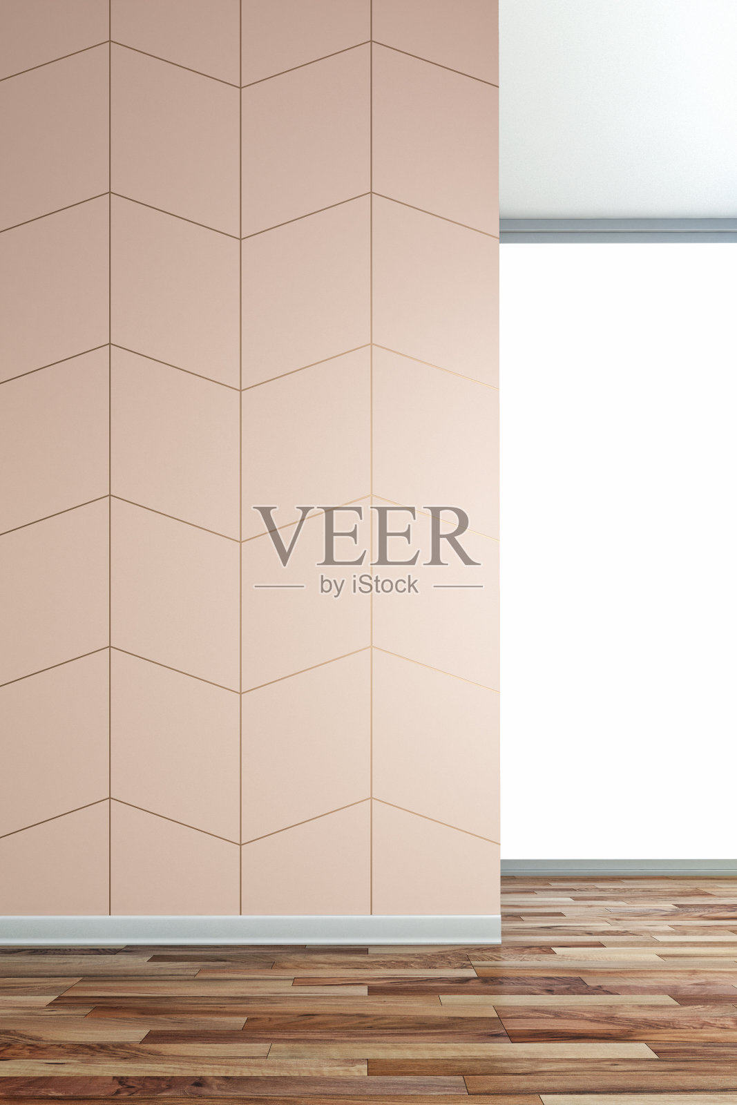 空的墙壁背景与自然光线从窗户照片摄影图片