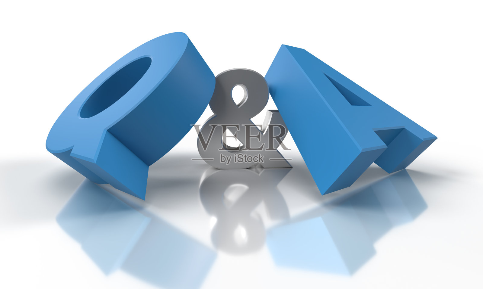 Q & A字母3D渲染(剪切路径)照片摄影图片