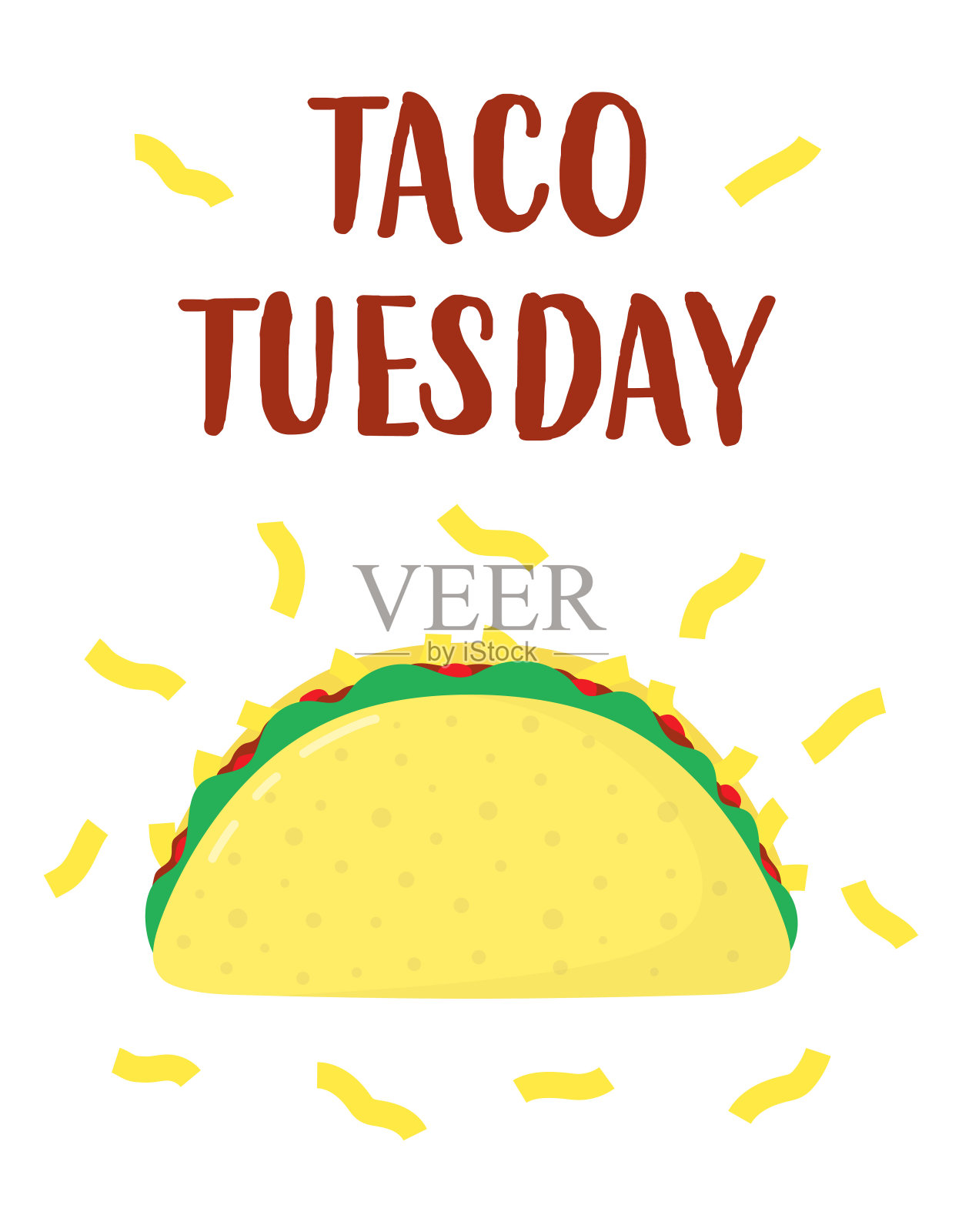 传统塔可孤立在白色，矢量插图插画图片素材