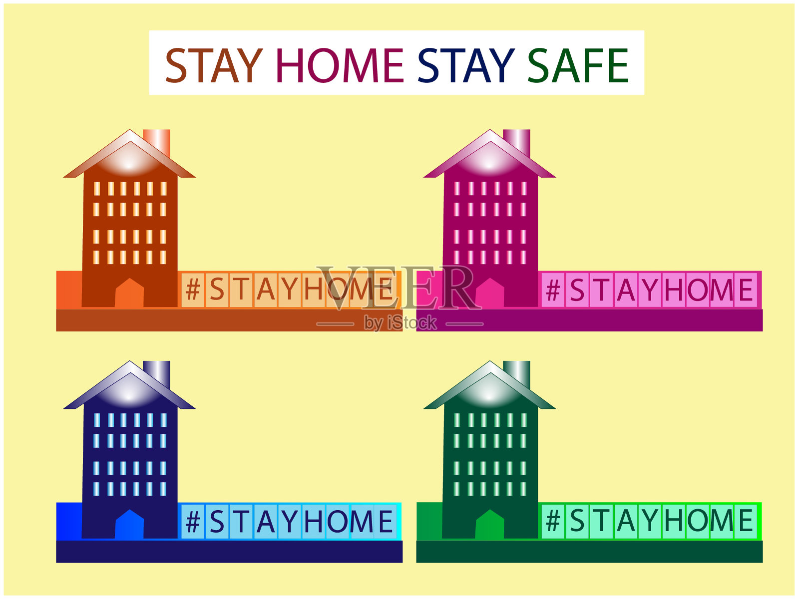 一套房子矢量艺术，可编辑eps可用插画图片素材