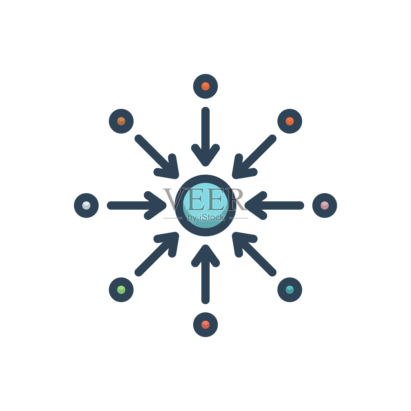 集中区块链插画图片素材