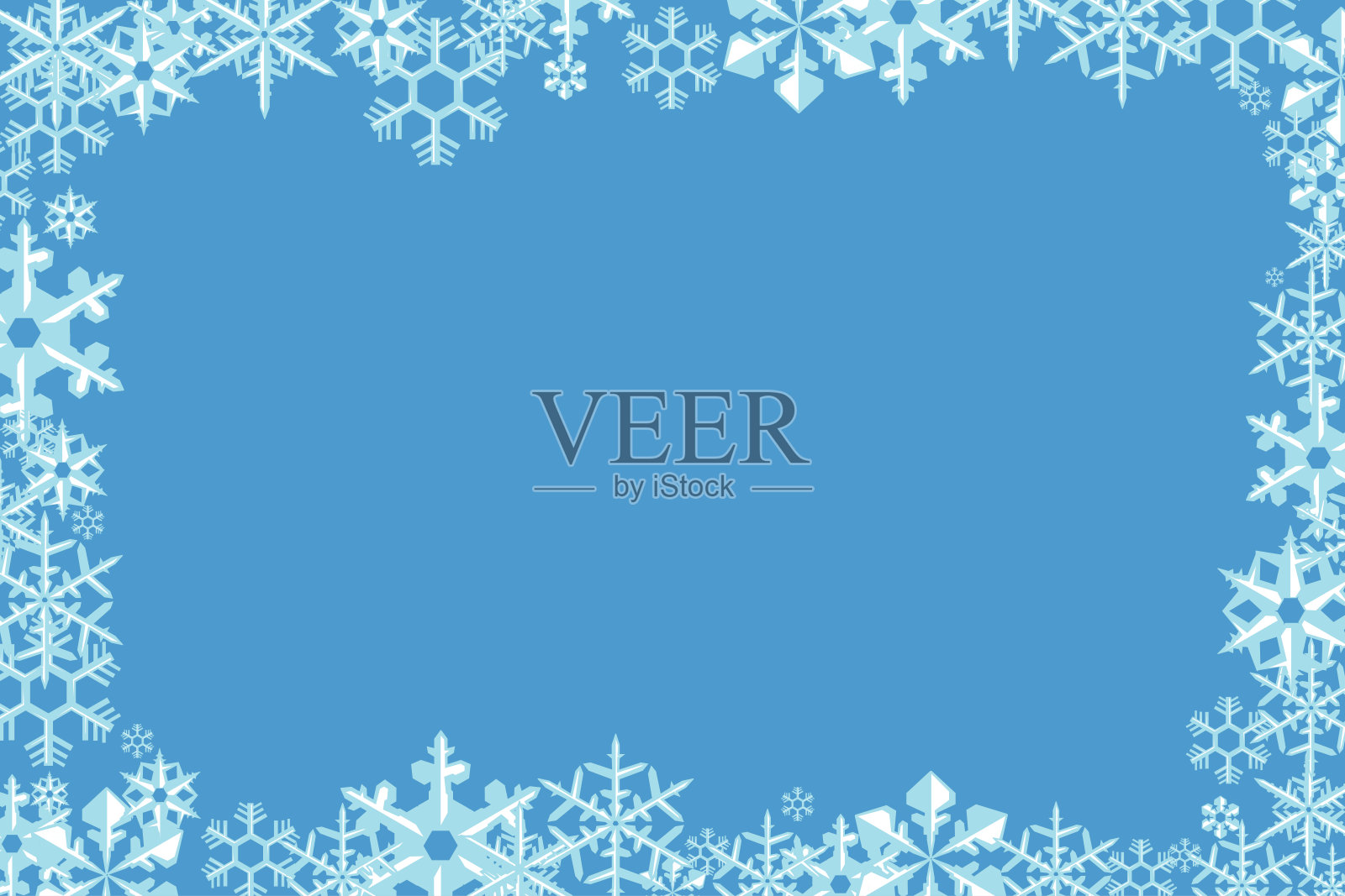 蓝色背景和雪花插画图片素材