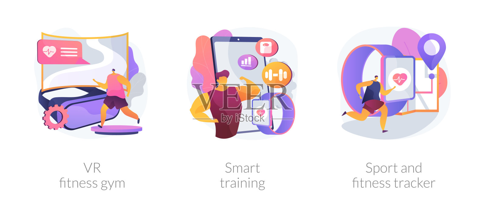 运动锻炼现代科技抽象隐喻插画图片素材