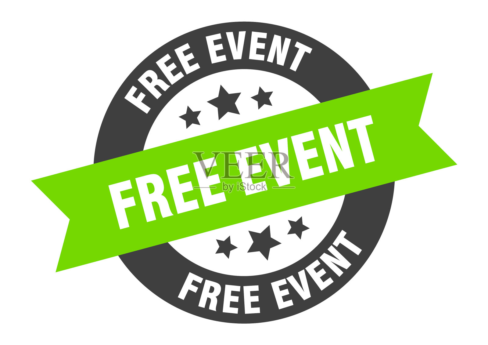 免费活动标志免费活动圆丝带贴纸插画图片素材