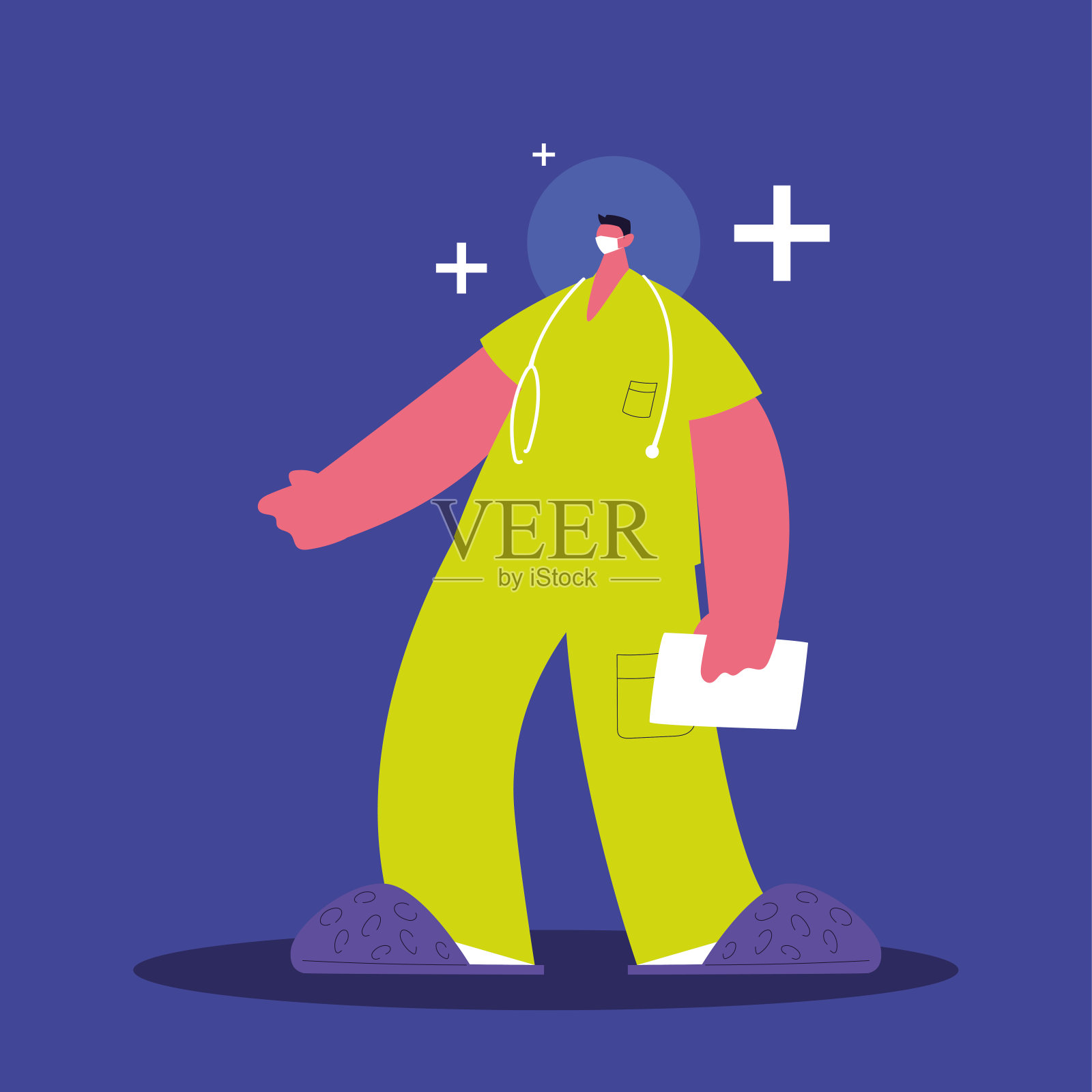 男医生，医务人员插画图片素材