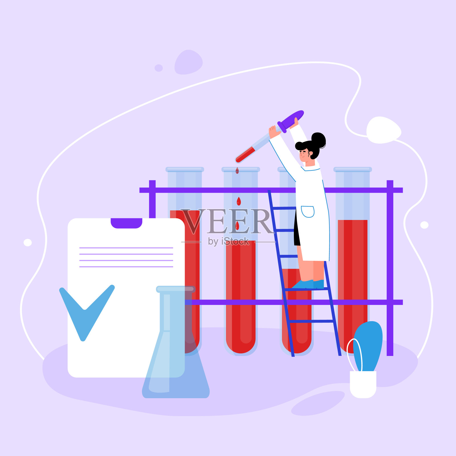 医学血液测试的矢量图。插画图片素材