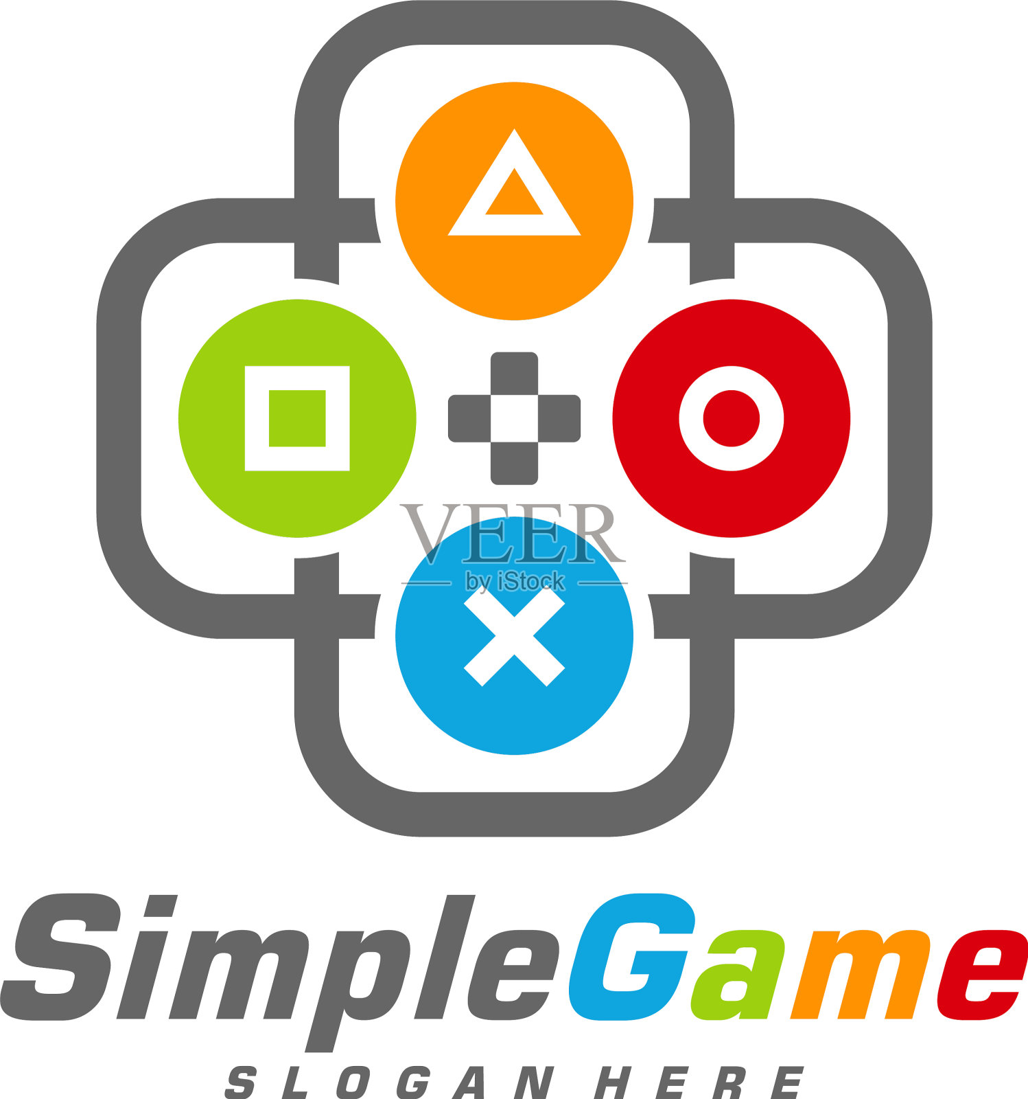 游戏标志模板操纵杆设计图标风格化设计元素图片