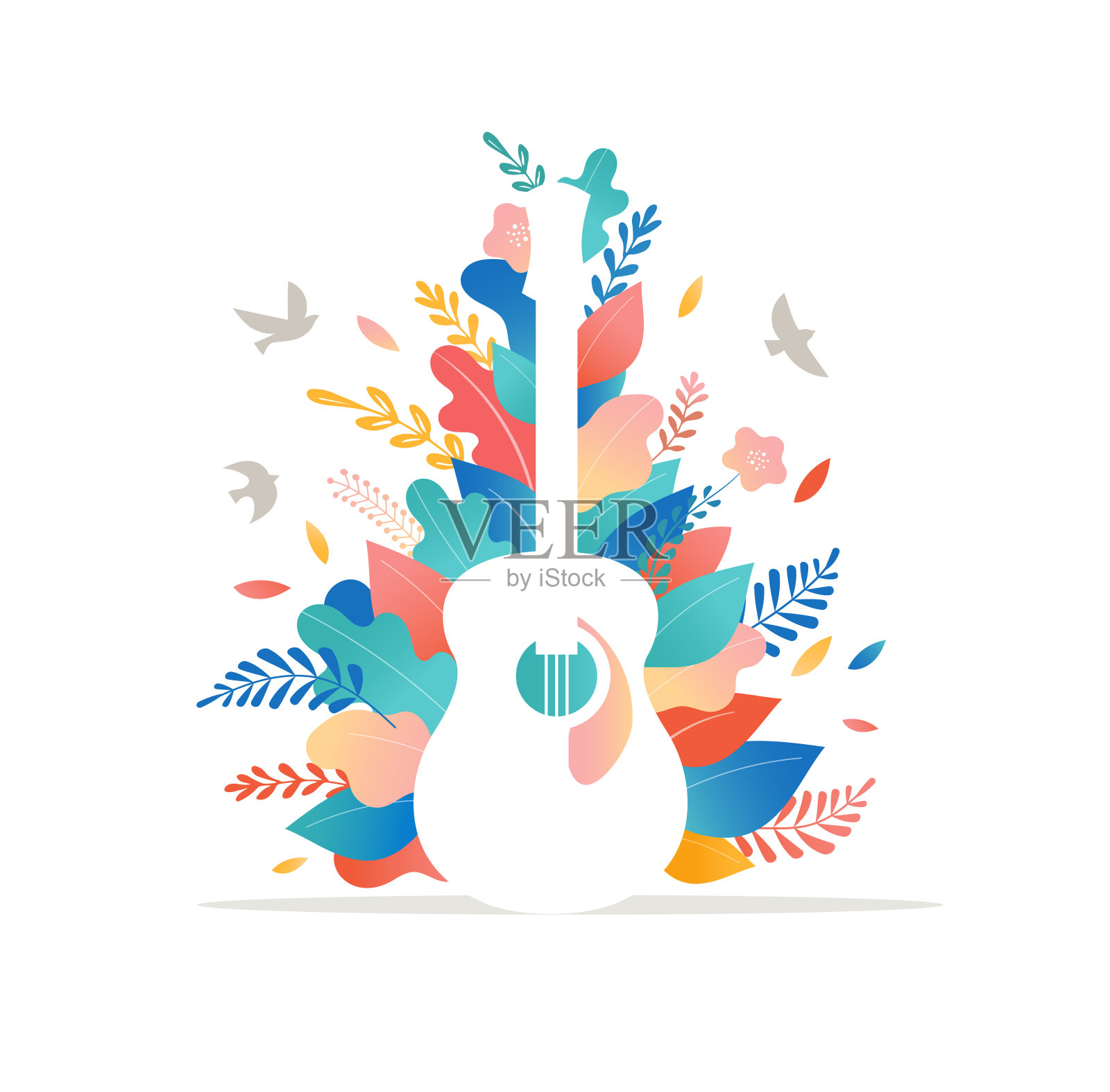 夏季音乐节，现场音乐节的概念，爵士和摇滚，美食街博览会，家庭博览会，活动海报和横幅，彩色矢量设计设计模板素材