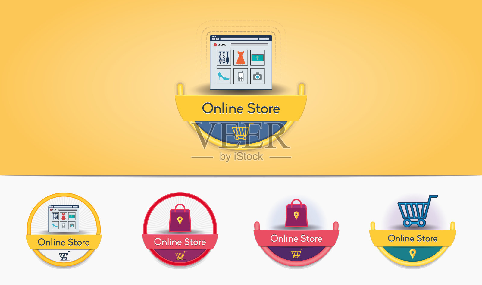 在线商店插画图片素材