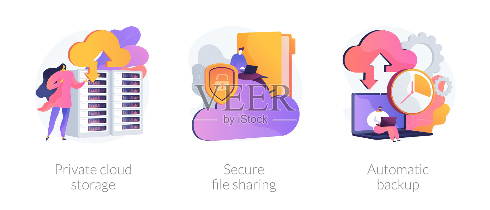 虚拟主机平台矢量概念隐喻。插画图片素材