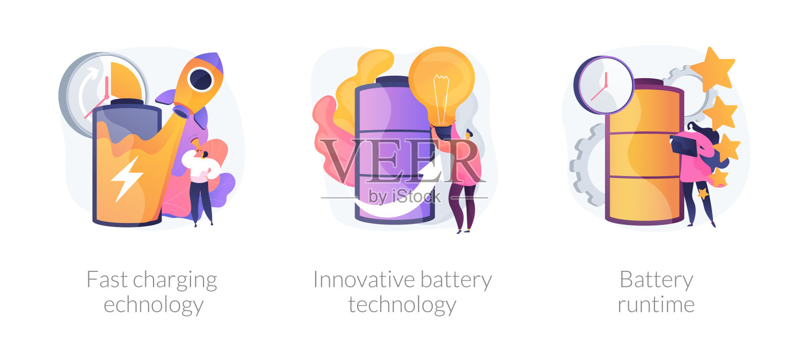 新的电池寿命工程矢量概念隐喻。插画图片素材