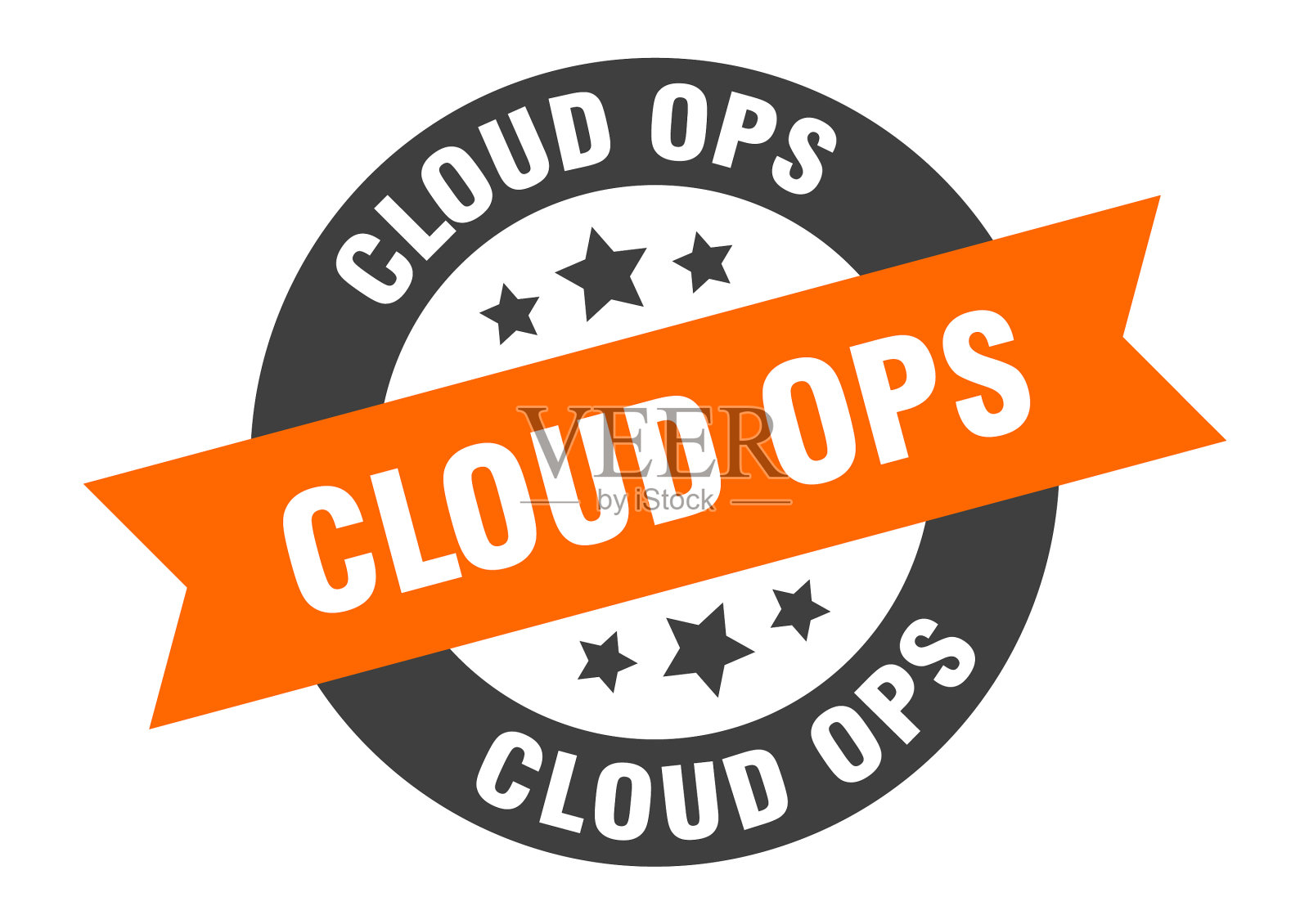 云行动标志云行动圆丝带贴纸插画图片素材