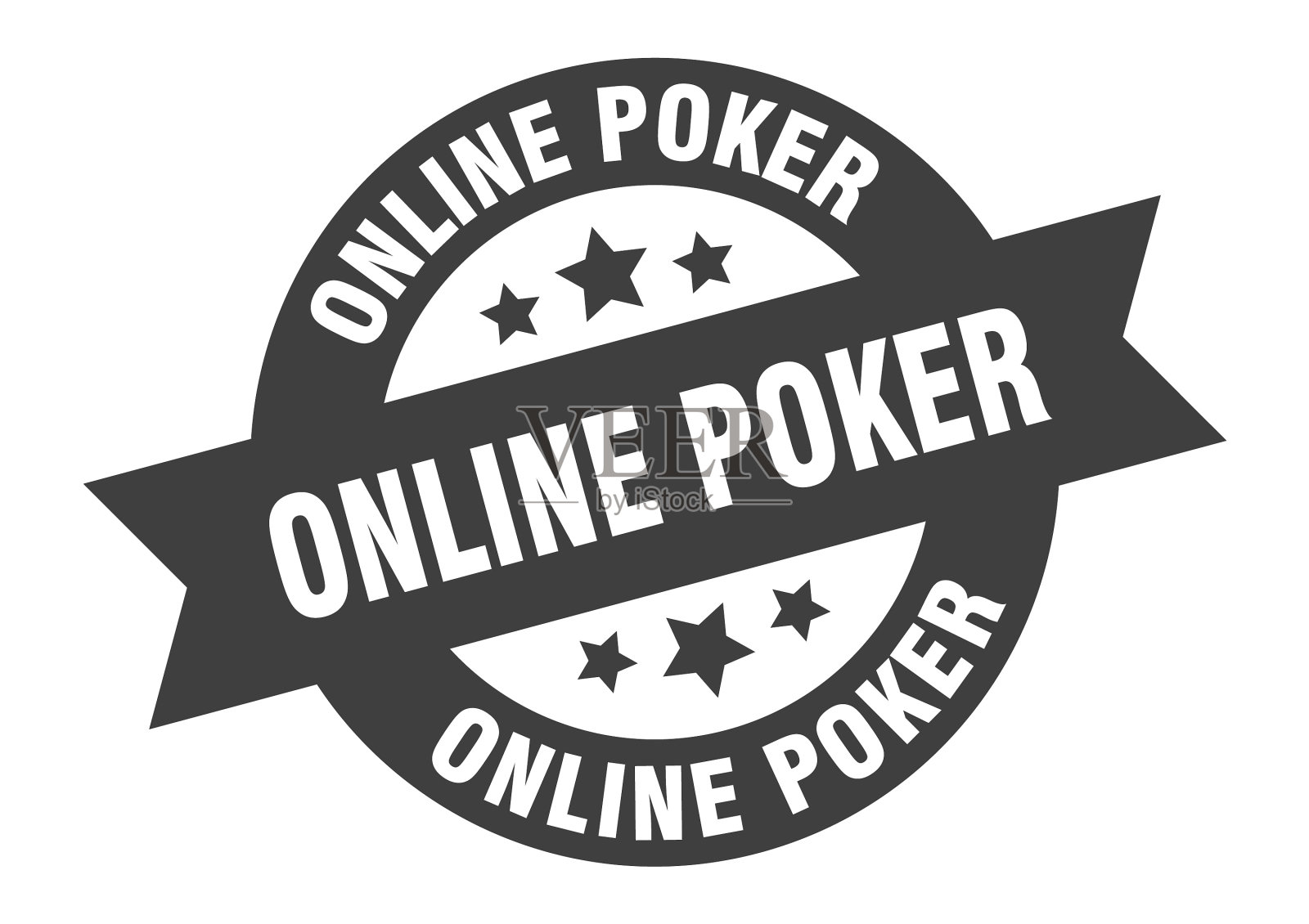 在线扑克签约在线扑克圆丝带插画图片素材