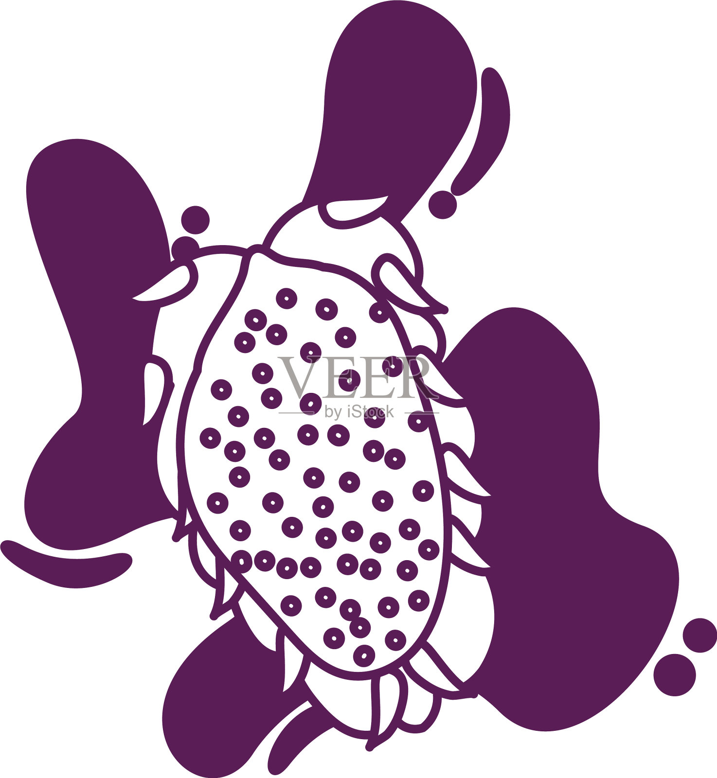 新鲜奇异的水果孤立的图标设计元素图片