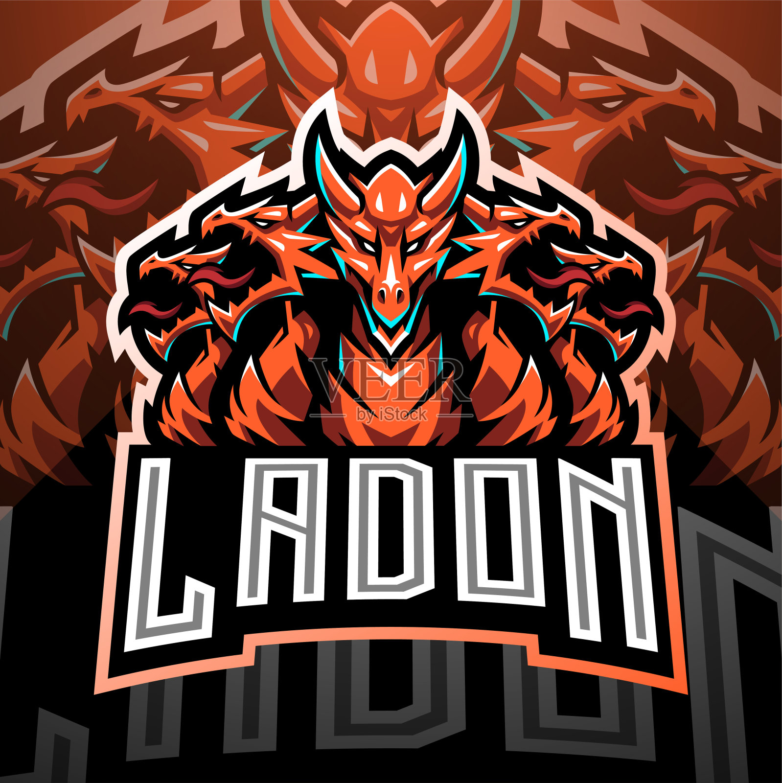 拉登电子竞技吉祥物插画图片素材