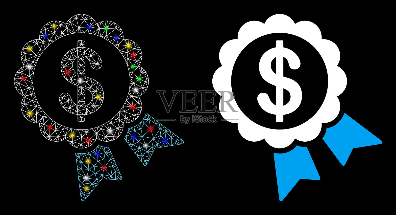 耀斑网格2d银行奖励图标耀斑插画图片素材