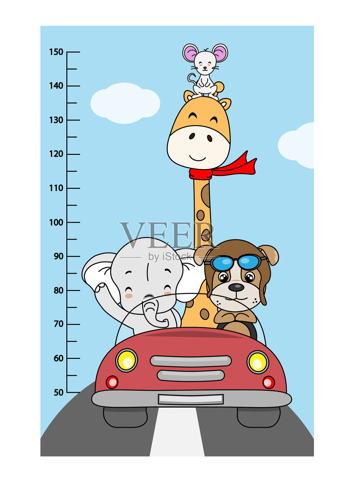 儿童挂尺插画图片素材