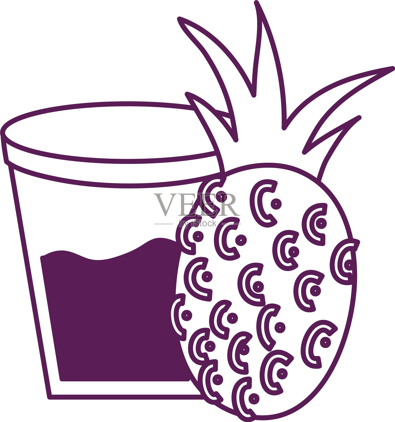 香甜的菠萝果孤立的图标设计元素图片