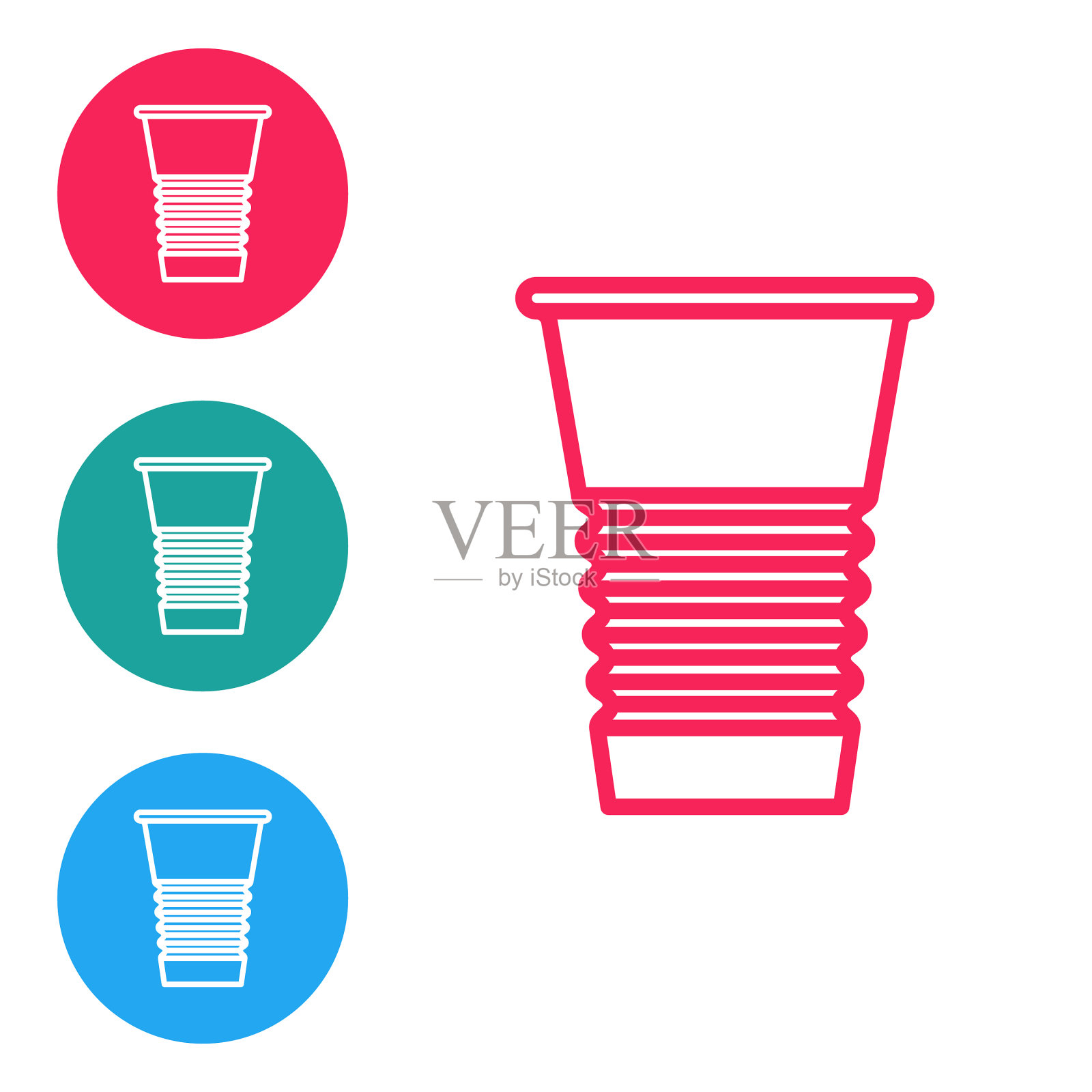 红色线纸玻璃图标孤立在白色图标素材