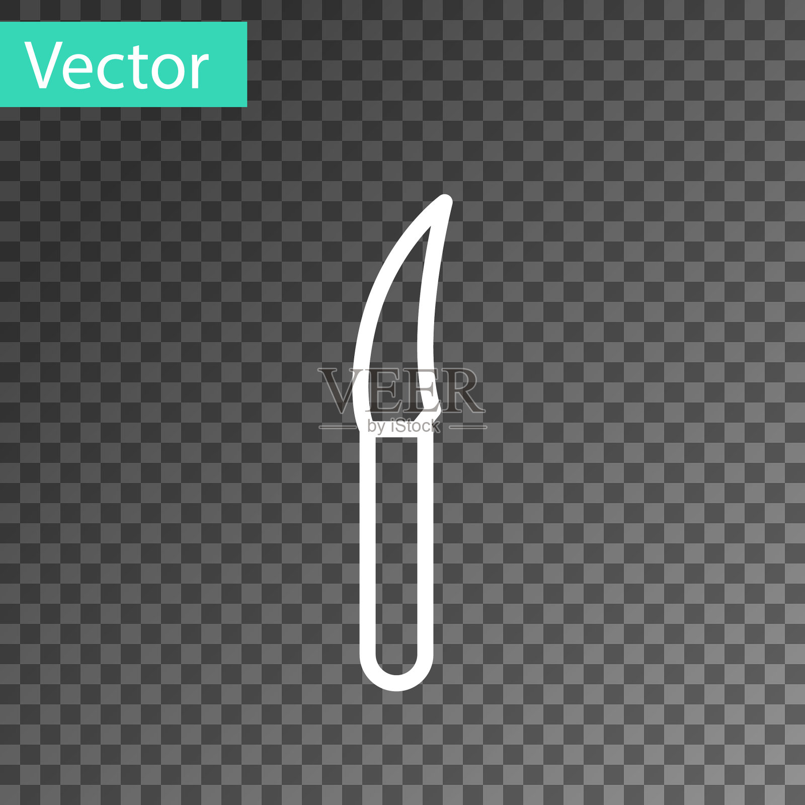 白线刀的图标隔离上透明插画图片素材