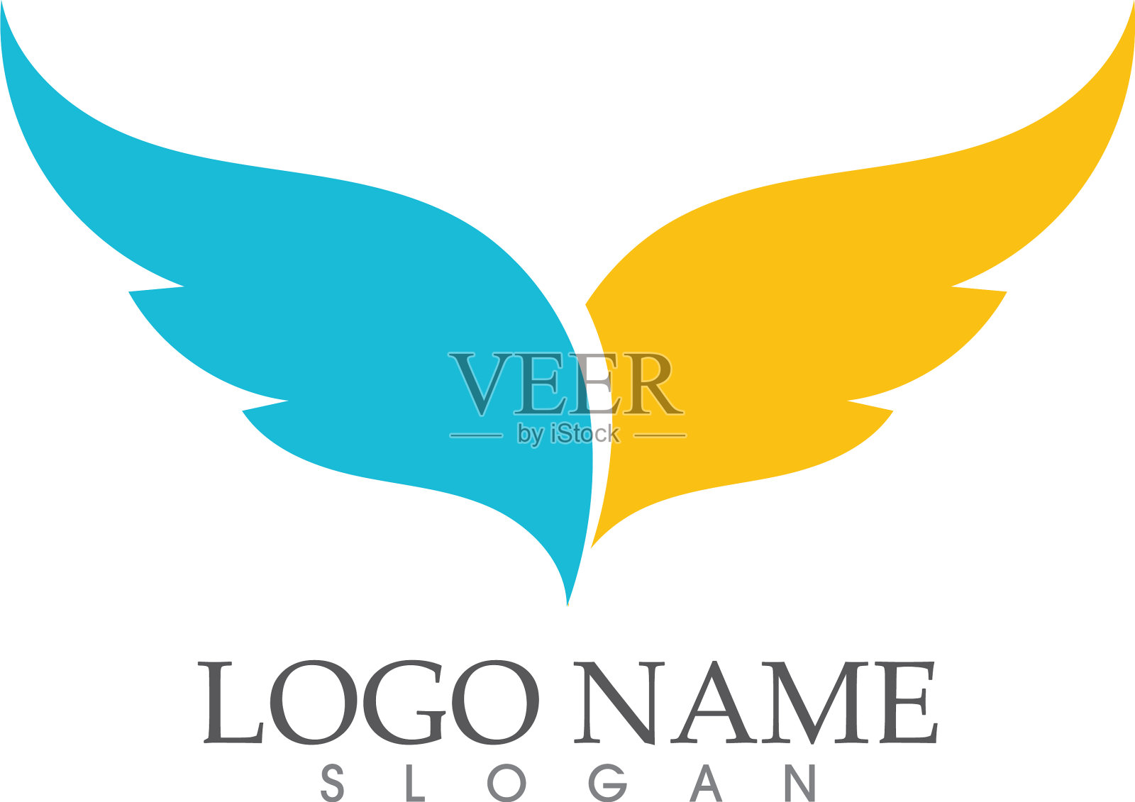 翼鹰标志模板插画图片素材