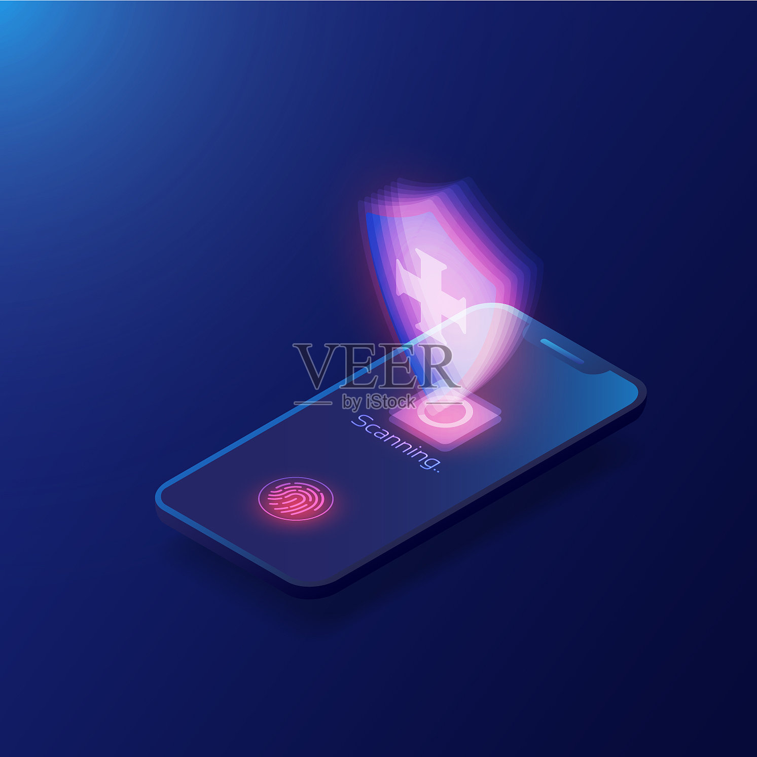 指纹扫描仪插画图片素材