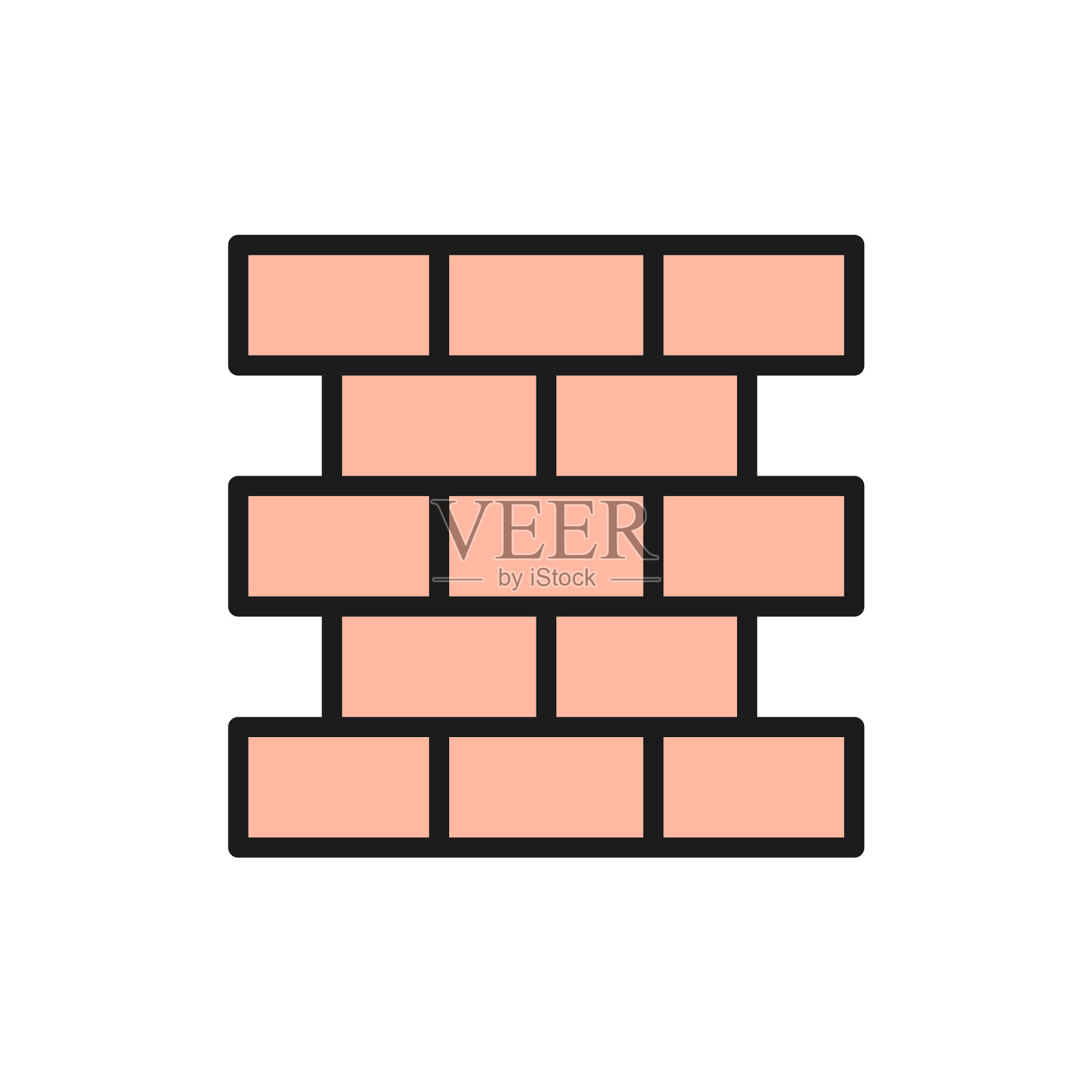 砖墙砖砌平面颜色线图标设计元素图片